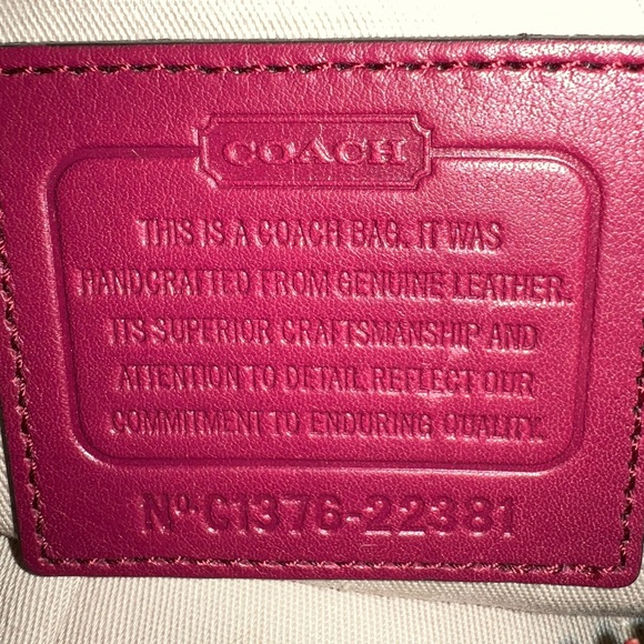 Coach Rasberry Leather Shoulder Bag - Picture 7 of 7
